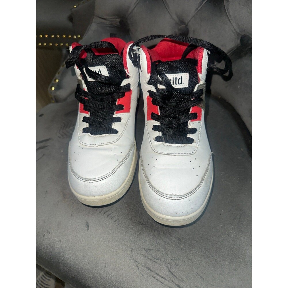 Ecko LTD. White Red Black High Top Athletic Shoes